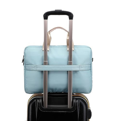 360 Protective Multi-Pockets Laptop Shoulder Bag Sleeve Case, Briefcase for 15.6 & 16 Inch Laptops (Light Blue) - color: Light Blue, size: 15 inch-15.6 inch