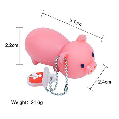 32GB Cute Piggy USB Flash Drive with Chain Present USB Drive for Kids Students School Job - color: Pig, size: 32GB
