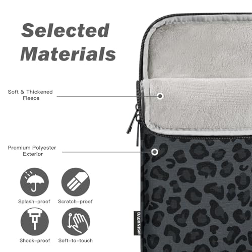 Dadanism 9-11" Tablet Sleeve Bag Carrying Case for iPad (A16) 11th Gen 11", iPad 10th Gen 10.9" Air 5/4, iPad Air/Pro 11", iPad 9/8/7th 10.2", Galaxy Tab A11+ Plus 11"/S9 FE, Tab M11 11",Leopard Black - color: Leopard Black, size: 9-11 inch