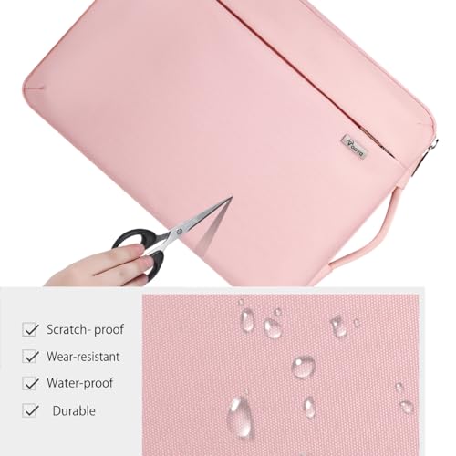 Voova Laptop Sleeve Case 15.6 16 Inch with Handle, 360° Protective Waterproof Slim Computer Bag Cover Compatible with MacBook Pro M2/M3/M4 16, HP Acer Lenovo Yoga ThinkPad Asus Laptop, Women, Pink - color: Sakura Pink, size: 15.6-16 Inch