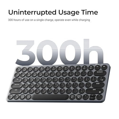 Keychron B3 Pro 75% Ultra-Slim Wireless Keyboard, 2.4GHz, Bluetooth 5.2 / Wired USB Connection, Lightweight Design, Portable Silent White Bluetooth Keyboard for Mac Windows Linux Tablet Phone - color: Gray