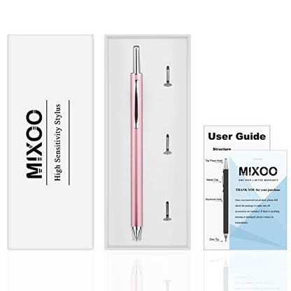 Mixoo Retractable Stylus Pen for Touchscreen Switch 2, High Sensitivity Universal Stylus Pen for iPad iPhone Android Tablet Apple Kindle Chromebook Galaxy All Touch Screens (Rose Gold) - color: Rose Gold