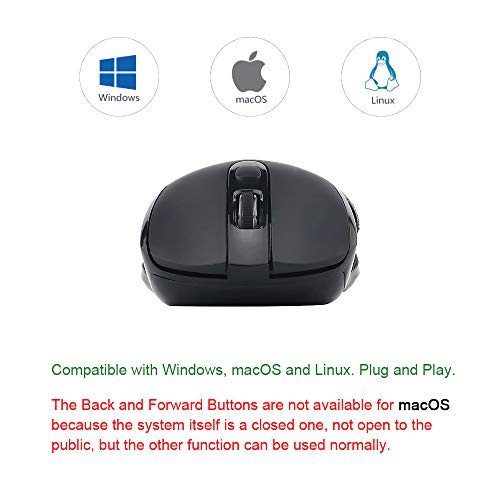 2.4G Wireless Optical Mouse, Energy Saving, 5 DPI, 6 Buttons for PC Laptop