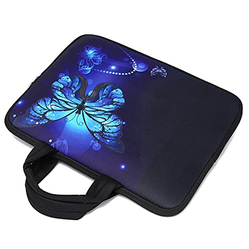 11 11.6 12 12.1 12.5 inch Laptop Carrying Bag Chromebook Case Notebook Ultrabook Bag Tablet Cover Neoprene Sleeve Fit Apple MacBook Air Samsung Acer HP DELL Lenovo Asus (Blue Butterfly) - color: Blue Butterfly