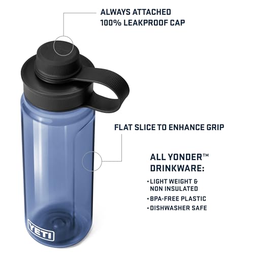 YETI Yonder Water Bottle with Yonder Tether Cap, Lightweight, Leakproof and BPA-Free - color: Clear, size: 25 Ounces