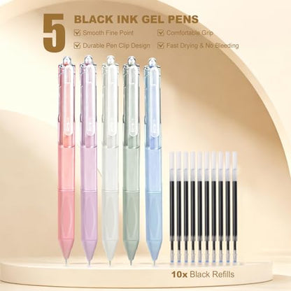 58 PCS Aesthetic School Supplies with Cute Pencil Case,12 Pastel Highlighters, 5 Gel Pens Black Ink，9 Mechanical Pencils for，Student Stationary，CollegeEssentials Gifts (pink) - color: Pink