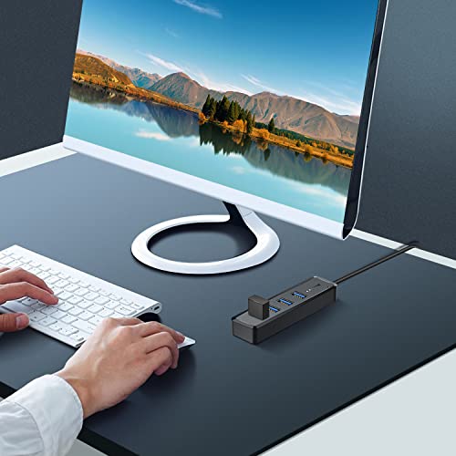 SmartQ H302S USB 3.0 Hub, 4-Port USB Expander with 2ft Long Cable, High-Speed Data Transfer, Compatible with Laptop, PC, Mac, Printer, External HDD (Pack of 2) - size: 2 ft (Pack of 2), style: USB A - 3.0