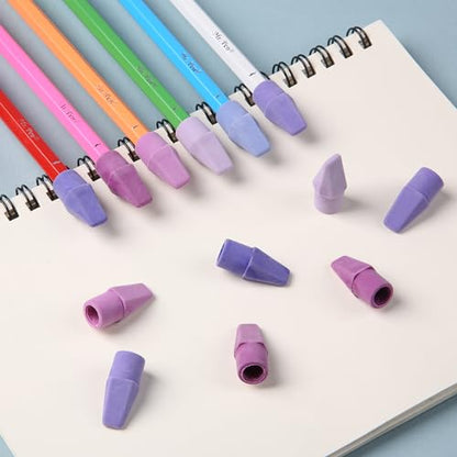 Mr. Pen- Pencil Top Erasers, 120 Pack, 6 Different Purple Shade Colors | Latex-Free & No Smudge Pencil Eraser Tops - color: Purple Shades, size: 120 Pack