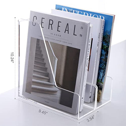 SANRUI Acrylic Magazine File Holders, Classroom Organization and Storage, Clear Bookend File Sorter, Desktop File Organizer 2-Pack - size: A4,2 Pack