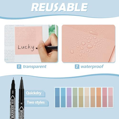 Jutom 39 Pcs Aesthetic Book Annotation Kit Highlighter with Case Bag Gel Pen Transparent Sticky Note Taking Bible Supplies(Purple,Cute Style) - color: Purple Beige, style: Cute Style