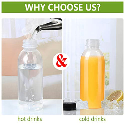 zmybcpack 12 Pack 12oz Plastic Juice Bottles with Caps Heat-Resistant | Plastic Smoothie Bottles Dishwasher Safe, Reusable Beverage To Go Containers with Lids for Juice, Beverage - size: 12oz 12pack
