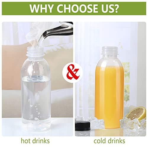 zmybcpack 12 Pack 450ml (Approach 16 OZ) PP Heat-Resistant Plastic Juice Bottles With Caps-Plastic Smoothie Bottles-Reusable Bulk Beverage Containers with Lids For Juice, Beverage(Dishwasher Safe) | Heat-Resistant Plastic Smoothie Bottles with lids, Reusa