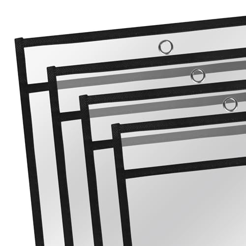 Job Ticket Holders 9x12, 30 Pack Sheet Protectors Plastic Paper Sleeves | Heavy Duty 8.5 x 11 Clear Document Protectors Dry Erase Pocket Sleeves for Shop Office Classroom Home School, Black - size: 9 x 12, style: 30 pack