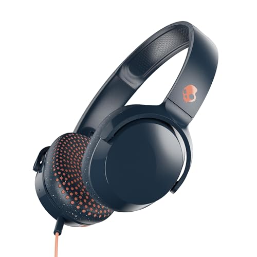 Skullcandy Riff On-Ear Wired Headphones, Convenient for Travel with 3.5mm AUX Plug, Built-in Microphone, Foldable Lightweight Comfortable Design, Durable Headband, Reliable Simplicity - Blue/Sunset - color: Blue/Sunset, style: Riff