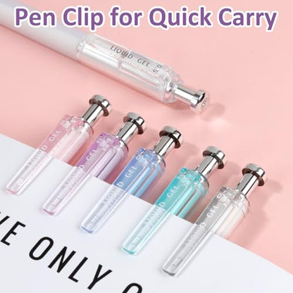 FIOVER 6 Pack 0.5mm Black Gel Pens, Quick Dry Fine Tip Pens with Soft Silicone Grip, Smooth Retractable Pens for Nurses, Teachers, Office & Journaling - color: 6pcs black