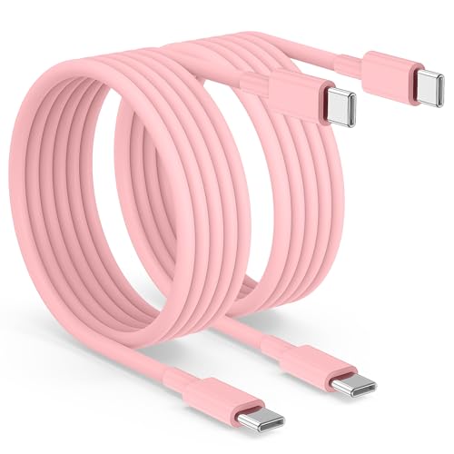 2pack 6ft USB C to C Cable, 60W Type C to Type C Fast Charging Cord for iPhone 17 16 15 Pro, Pro Max, Plus, iPad Pro, MacBook Air 13 inch, iPad Pro, Air, for Samsung Galaxy S25 and More, Pink - color: Pink, size: 6FT