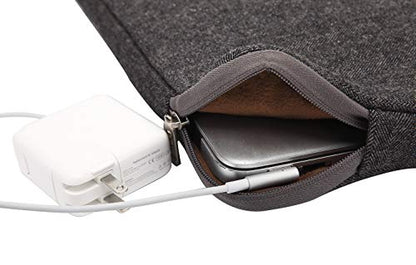 KAYOND Herringbone Woollen Water-Resistant for 15-15.6 Inch Laptop Sleeve Case Bag (15-15.6 Inches, Black) - color: Black, size: 15-15.6 Inches