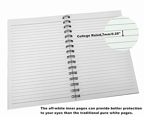 ALIMITOPIA Spiral Notebook Journal,College Ruled Thick Kraft Paper Hardcover Wirebound Notepad Diary Memo Planner Sketch Note Book for School Office Travel Business Supplies,100gsm Thick Inner - color: Green