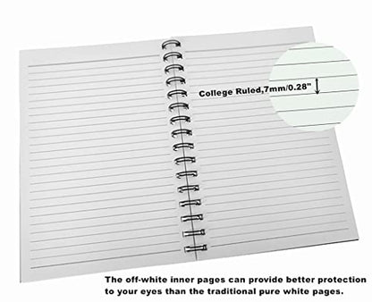 ALIMITOPIA Spiral Notebook Journal,College Ruled Thick Kraft Paper Hardcover Wirebound Notepad Diary Memo Planner Sketch Note Book for School Office Travel Business Supplies,100gsm Thick Inner - color: Green