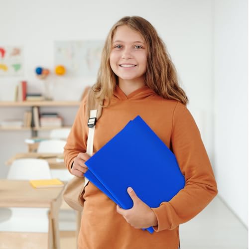 ViVin 60-Pack Heavy Duty 2 Pocket Folders, Plastic File Folders for School, Office and Home (Blue) - color: Blue, size: 60 PACK