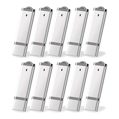 KEXIN 10 Pack 32 GB Flash Drive 32GB USB Flash Drive Thumb Drive USB2.0 Metal Pen Shape Memory Stick Silver 10 Pack - color: Silver, size: 32G