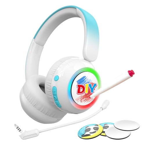 Kids Bluetooth Headphones, Lightweight Wireless Headphones for Kids, 75/85/94dB Volume Limited, Bluetooth 5.4, Over-Ear Toddler Headsets Detachable Mic fot School/Travel/Tablet (Panda) - style: Panda