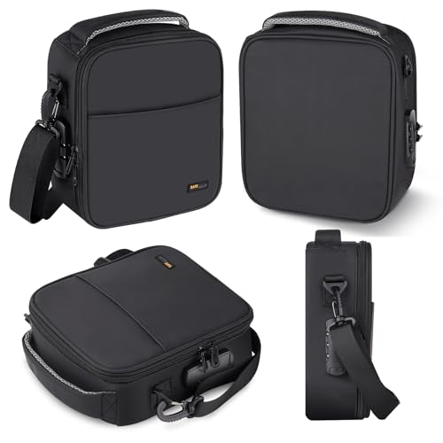 Lockable Lunch Box with Combination Lock，Insulated Lunch Bag Reusable Leakproof Cooler bag For Travel Work (Black)