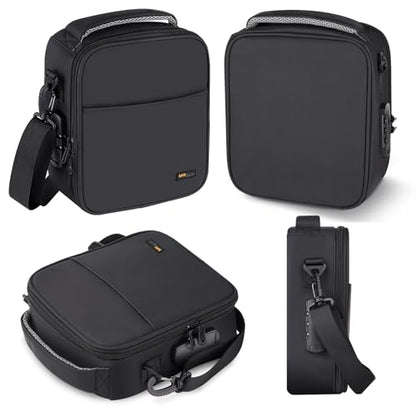 Lockable Lunch Box with Combination Lock，Insulated Lunch Bag Reusable Leakproof Cooler bag For Travel Work (Black)