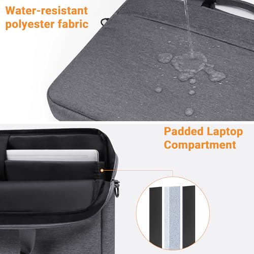 TECOOL Laptop Bag 17 17.3 Inch, Waterproof Laptop Case Sleeve Messenger Bag | Briefcase with Shoulder Strap for 17 17.3 Inch Lenovo HP Dell Acer ASUS Notebook Computer Carrying Case,Dark Grey - color: Dark Grey, size: 17-17.3 Inch