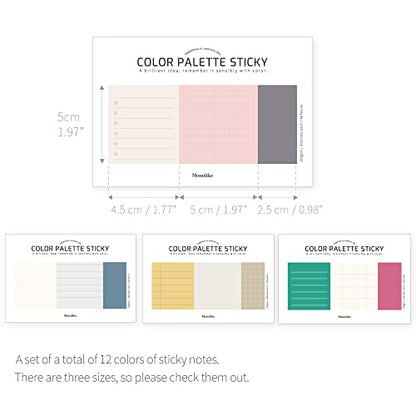 Monolike Color Palette Sticky Plan 30p A Set 4P - Self-Adhesive Memo Pad 30 Sheets - color: Plan 30p a