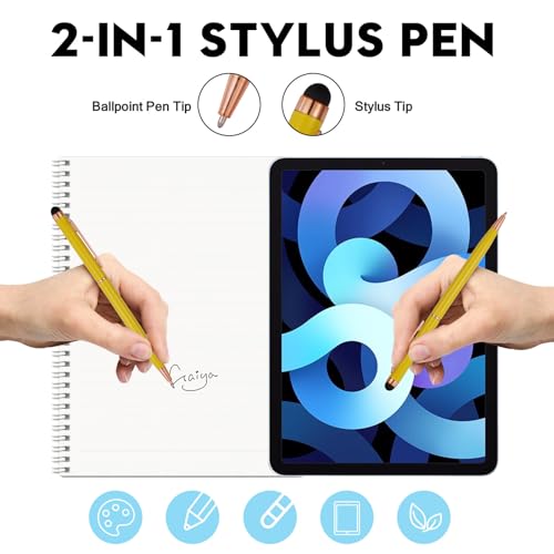 15 Pack Stylus Pens for Touch Screens Stylus Pen Compatible with Phone Tablets Kindle and Black Ink Ballpoint Pens-2 in 1 Stylists Pens (8005 Rose Gold B) - color: 8005 Rose Gold B