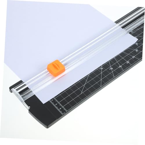 Healifty 2pcs Paper Cutter Mini Foldable Paper Trimmer with Ruler for Precise Photo Edge Cutting Lightweight Portable Scrapbooking Tool for Cardstock Labels Black