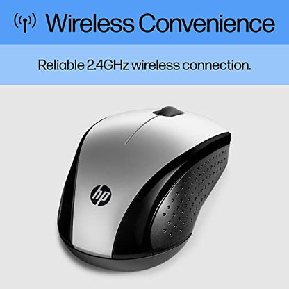 HP X3000 G3 Wireless Mouse Silver, up to 15-Month Battery,Scroll Wheel, Side Grips for Control, Travel-Friendly, Blue LED, Powerful 1600 DPI Optical Sensor, Win XP,8, 11 Compatible (683N9AA#ABL) - color: Silver