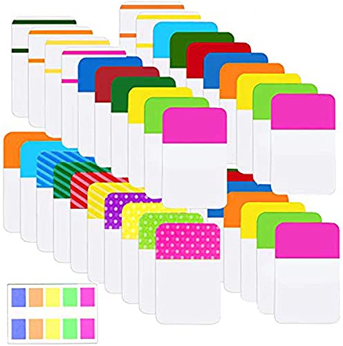 ELII 900 Pieces Tabs Sticky Index Tabs,1 Inch Book Tabs Writable | Repositionable File Tabs Flags, Colored Page Markers Labels for Reading Notes, Books and Classify Files, 41 Sets - color: Multicolor