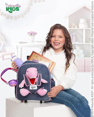 Toddler Luggage w Pink Dinosaur Toys, Kids Rolling Backpack for Girls, Boys, Toddler Suitcase, Gifts for 3 4 5 6 Year Old - color: 02 Dinosaur Pink, style: Trolley
