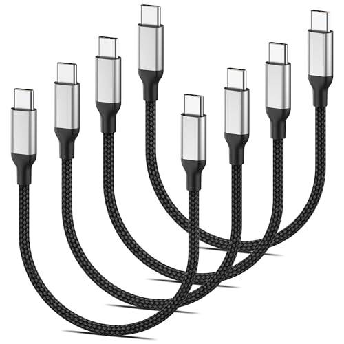 6inch USB C to USB C Cable 4Pack, 60W(3A) Short USB C Charger Cable, 0.5ft Type C Fast Charging Cord for iPhone 17 16 15 Pro Max Plus, iPad Pro Air, MacBook Pro, Galaxy S24 S23 Ultra, Moto G, LG - size: 0.5 feet