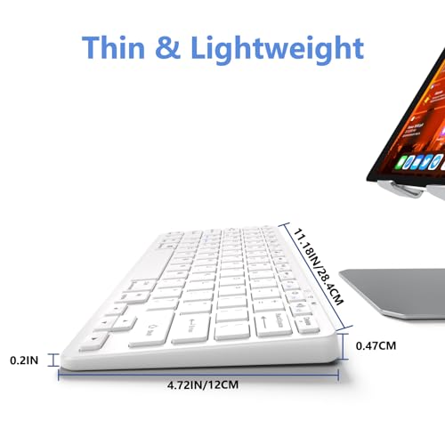 MMK Bluetooth Keyboard, Tablet Keyboard Compatible iPad 11th Generation,iPad 10th/9th/8th & Air 5th/4th, iPda Pro 13/12.9/11-Inch and Air 13/11-Inch Models and More Bluetooth-Enabled Devices-White - color: White