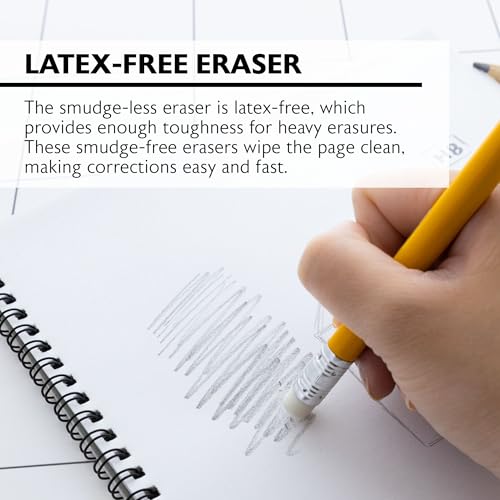 BAZIC Pencil Wood Pre-Sharpened #2 HB Jumbo Pencils, Latex Free Eraser, Premium Wood Pre Sharpened Yellow Pencils for School Office (4/Pack), 1-Pack | eraser top, beginners, preschool, early grades learning to write - size: 1 Count (Pack of 1)