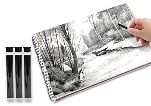 3 Pack Soft Medium Hard 4.0mm Charcoal Lead Refills Mechanical Pencil Lead Professional Artist Sketch Pencil Refills Automatic Graphite Pencil Lead Refills for Students Drawing Sketching Art Supplies - color: 3 Pack 4.00mm Lead Refills-Soft Medium Hard