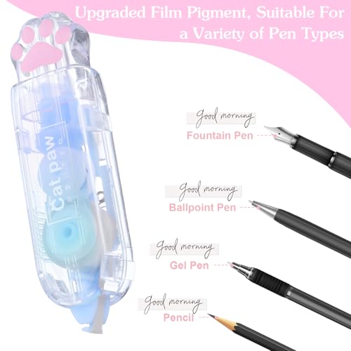 Ptwola 3 Pcs Retractable White Correction Tape Cat Paw Shape Aesthetic Pen Cute Smooth Correction Tape Mini Pen Supplies for Back to Teacher Office Accessories Easy to Use