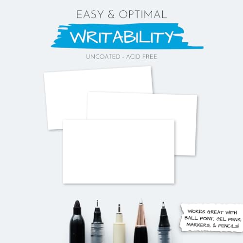 Home Advantage 5x7 Blank Index Cards - Our 50 Pack of Blank Notecards Use Heavy Duty Cardstock to Make Them Bleed Proof - These Plain Index Cards Make Perfect Blank Flashcards & Blank Note Cards - size: 5x7