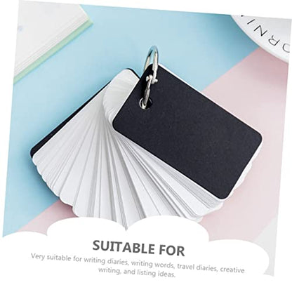 8pcs Blank Flash Cards Binder Rings Loose-Leaf Study Cards for DIY Projects and Creative Learning