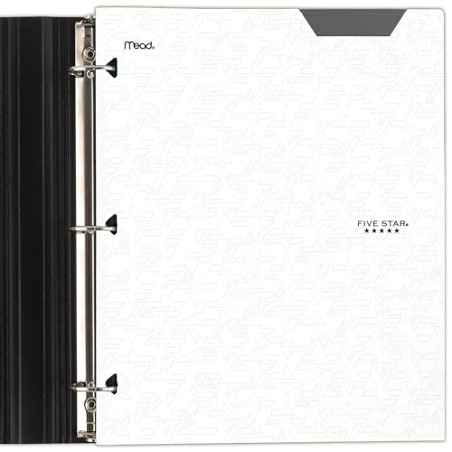 Five Star 2-Pocket Folder, Plastic Folder with Stay-Put Tabs, Fits 3-Ring Binder, Holds 8-1/2" x 11" Paper, White (333420I-ECM) - color: White