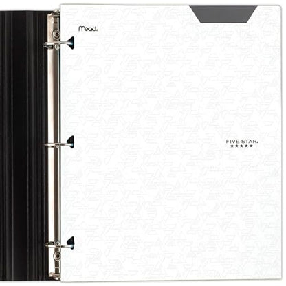 Five Star 2-Pocket Folder, Plastic Folder with Stay-Put Tabs, Fits 3-Ring Binder, Holds 8-1/2" x 11" Paper, White (333420I-ECM) - color: White