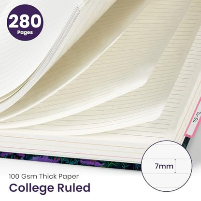 Large Spiral Lined Notebook for Work with Dividers & Tabs, 8.5"x11" Hardcover 5 Subject Notebook, College Ruled, 280 Pages, Starlit Valley - color: H - Starlit Valley