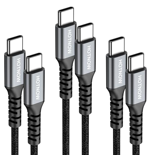 USB C to USB C Cable, 6FT 3 Pack,C to C Cable Fast Charging 65W Type C Charger Cord for iPhone 17 16 15 Pro Max, Samsung Galaxy S25 S24, Pixel, iPad Pro, MacBook Pro/Air and USB-C Devices - color: Black, size: 6FT