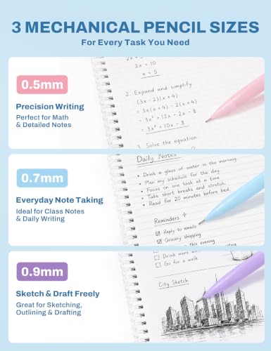 SUNEE 35PCS Aesthetic Stationery Set with Cute Pencil Case, Pastel Highlighters, Black Gel Pens, Mechanical Pencils & Refills, College School Supplies for Students Girls Blue - color: Blue, style: 35 Pack