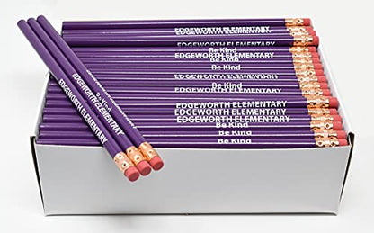 Pencil Guy Promotional Personalized Imprinted Purple Round Pencils | 144 to a box, 19 color(s) to choose from - color: Purple, size: 1 Count (Pack of 144)