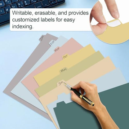 6 Sets Dividers for 3 Ring Binder,8 Tab,Come with 252 Pcs Blank Sticky Labels - size: 6Sets-8TAB