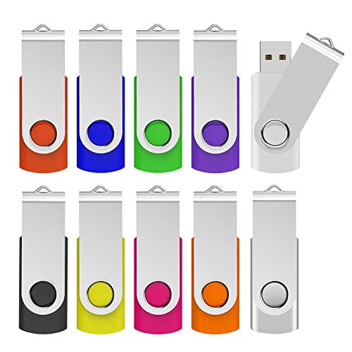 KOOTION 64GB USB 3.0 Flash Drives 10 PCS Memory Stick 3.0 Thumb Drives Pen Drives (Mixcolored) - color: Mixed Colors- 10 Pack, size: 64GB 3.0